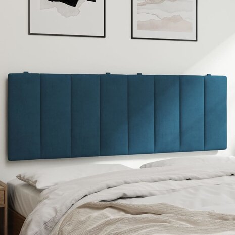 Hoofdbordkussen 140 cm fluweel blauw 1