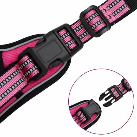 Hondentuigje met riem en halsband verstelbaar M roze 10