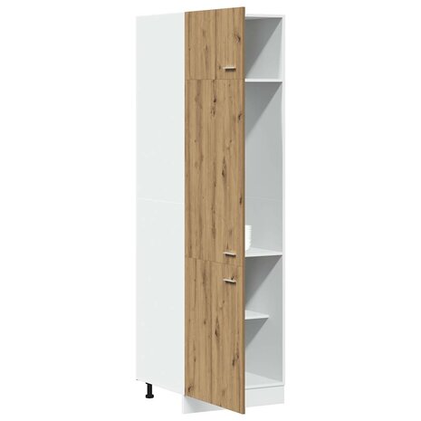 Koelkastkast 60x57x207 cm bewerkt hout artisanaal eikenkleurig 4