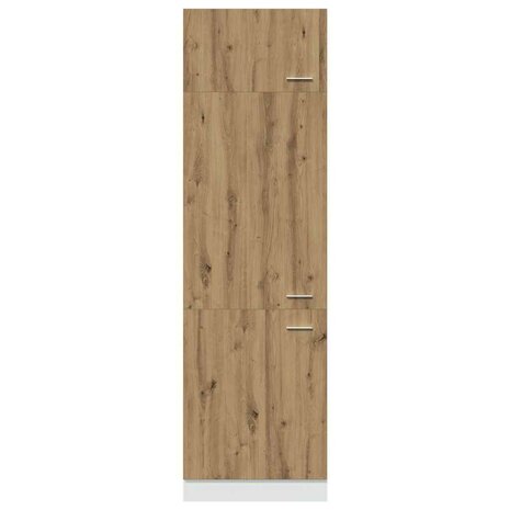 Koelkastkast 60x57x207 cm bewerkt hout artisanaal eikenkleurig 6