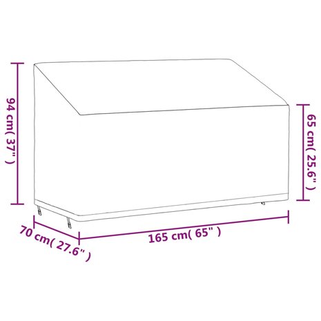 Tuinhoes 3-zitsbank 420D 165x70x65/94 cm oxford zwart 12