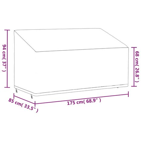 Tuinhoes 3-zitsbank 420D 175x85x68/94 cm oxford zwart 12