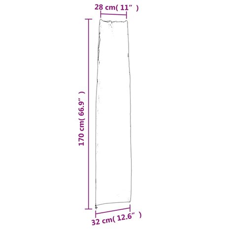 Parasolhoezen 2 st 170x28/32 cm 420D oxford stof 11