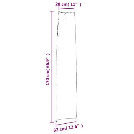 Parasolhoes 170x28/32 cm 420D oxford zwart 10