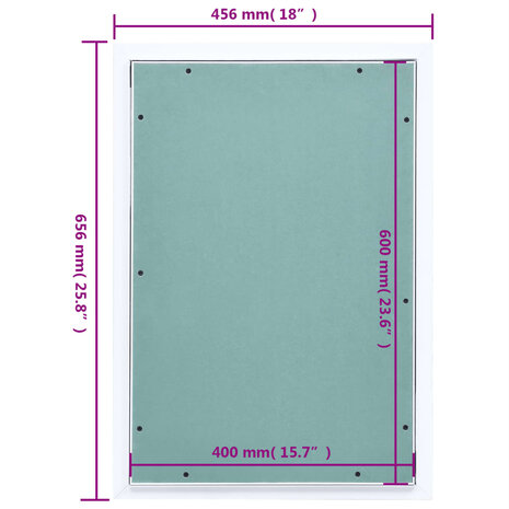 Toegangspaneel met aluminium frame en gipsplaat 400x600 mm 9