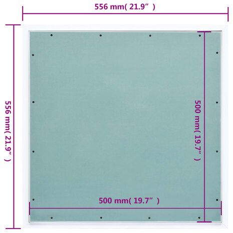 Toegangspaneel met aluminium frame en gipsplaat 500x500 mm 9