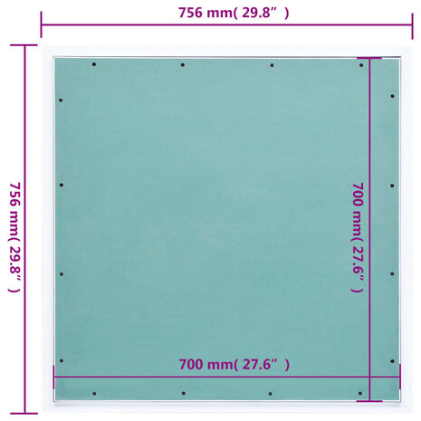 Toegangspaneel met aluminium frame en gipsplaat 700x700 mm 9