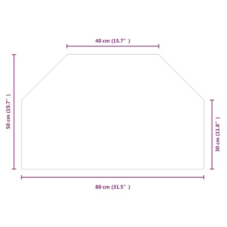 Glasplaat openhaard zeshoekig 80x50 cm 9