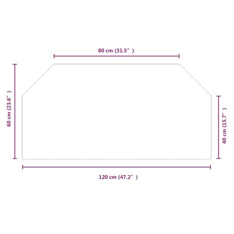 Glasplaat openhaard zeshoekig 120x60 cm 9