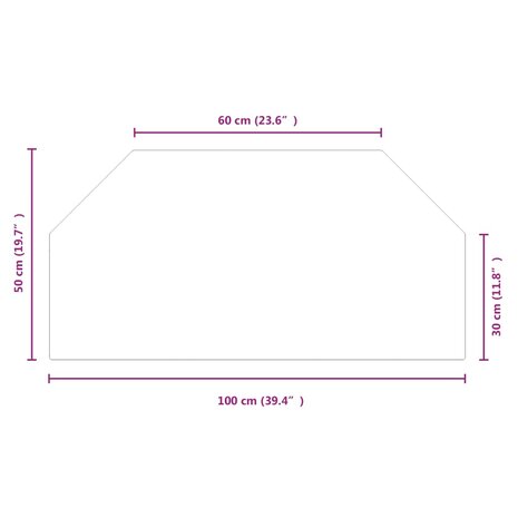 Glasplaat openhaard zeshoekig 100x50 cm 10