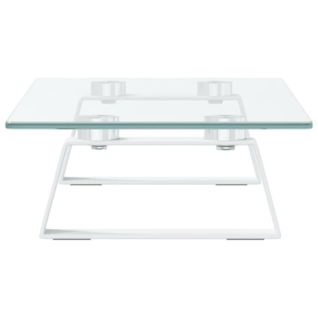 Monitorstandaard 40x20x8 cm gehard glas en metaal wit 5