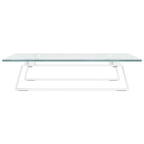 Monitorstandaard 40x35x8 cm gehard glas en metaal wit 5