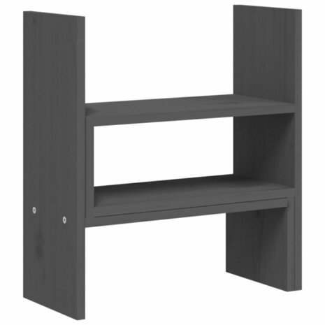 Monitorstandaard (39-72)x17x43 cm massief grenenhout grijs 7