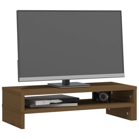 Monitorstandaard (52-101)x22x14 cm grenenhout honingbruin 5