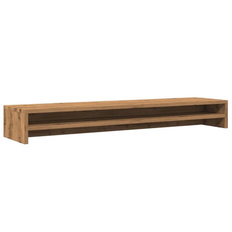 Monitorstandaard 100x24x13cm bewerkt hout artisanaal eikenkleur 2