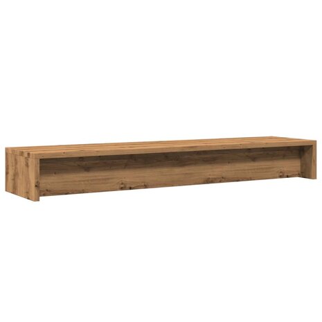 Monitorstandaard 100x24x13cm bewerkt hout artisanaal eikenkleur 7