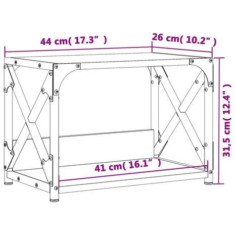 Printerstandaard 2-laags 44x26x31,5 cm bewerkt hout zwart 9