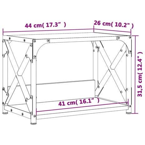 Printerstandaard 44x26x31,5 cm bewerkt hout bruin eikenkleur 9