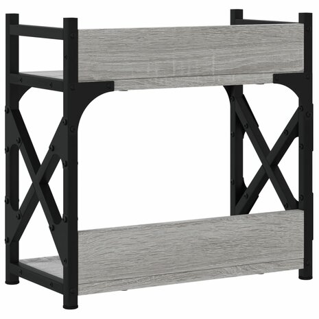 Printerstandaard 2-laags 40x20x40 cm bewerkt hout grijs sonoma 6