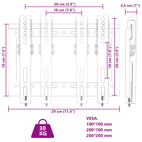 Tv-beugel 14-42 inch scherm 30 kg Max VESA 200x200 mm 8