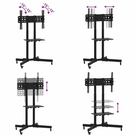 TV-standaard wielen 32-70 inch scherm 40 kg Max VESA 600x400 mm 6