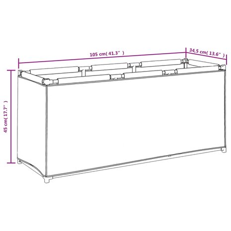 Opbergbox 105x34,5x45 cm stof zwart 10