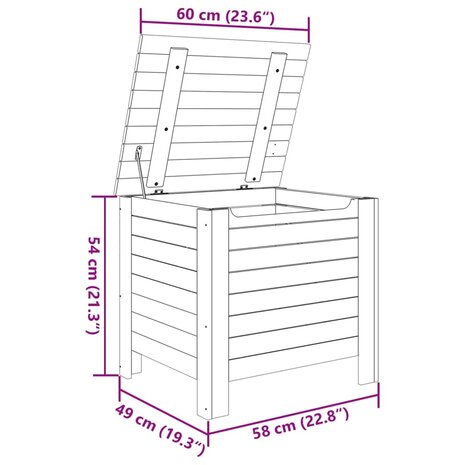 Opbergbox met deksel RANA 60x49x54 cm massief grenenhout 9