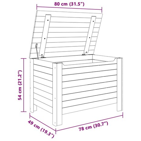 Opbergbox met deksel RANA 80x49x54 cm massief grenenhout wit 9