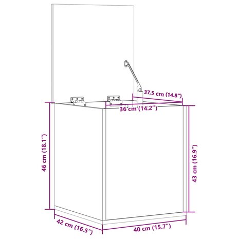 Opbergbox 40x42x46 cm bewerkt hout wit 11