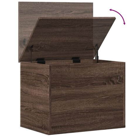 Opbergbox 60x42x46 cm bewerkt hout bruin eikenkleurig 8