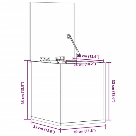 Opbergbox 30x35x35 cm bewerkt hout wit 11