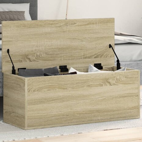 Opbergbox 90x35x35 cm bewerkt hout sonoma eikenkleurig 1