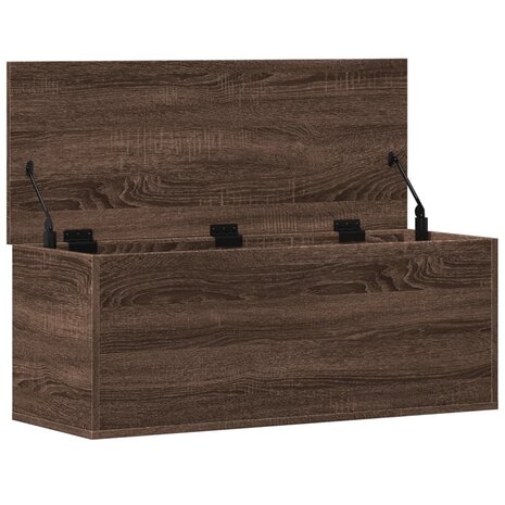 Opbergbox 90x35x35 cm bewerkt hout bruin eikenkleur 7