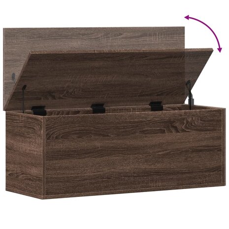 Opbergbox 90x35x35 cm bewerkt hout bruin eikenkleur 8