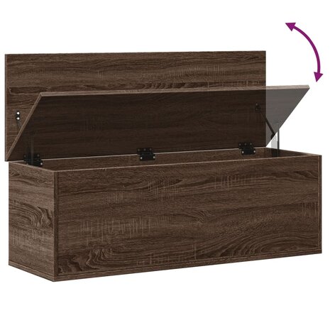 Opbergbox 102x35x35 cm bewerkt hout bruin eikenkleur 8