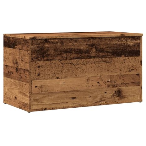 Opbergkist 84x42x46 cm bewerkt hout oud houtkleurig 2