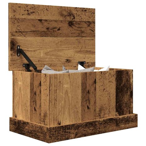 Opbergbox 30x50x28 cm bewerkt hout oud houtkleurig 4