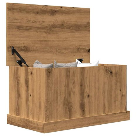 Opbergbox 70x40x38 cm bewerkt hout artisanaal eikenkleurig 4