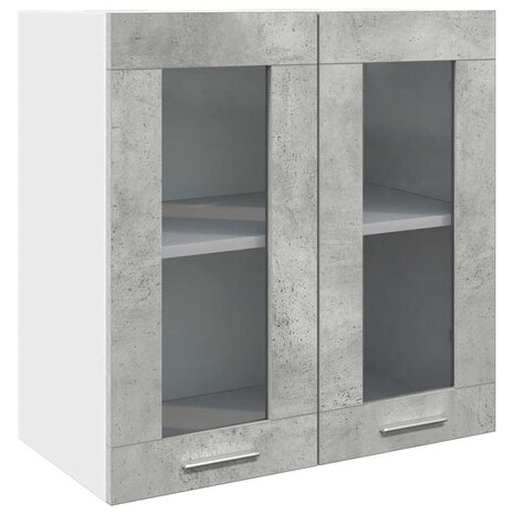 Keukenwandkast met glazen deur 60x31x60 cm betongrijs 2