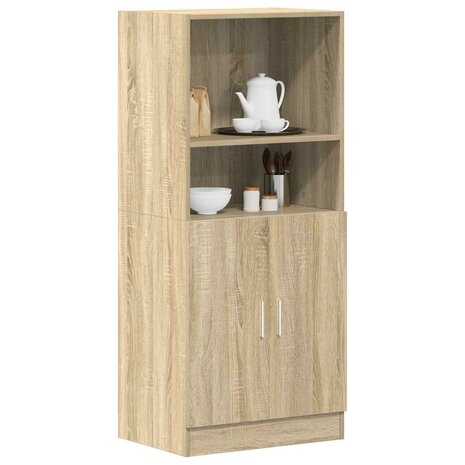 Keukenkast 57x41,5x131,5 cm bewerkt hout sonoma eikenkleurig 1