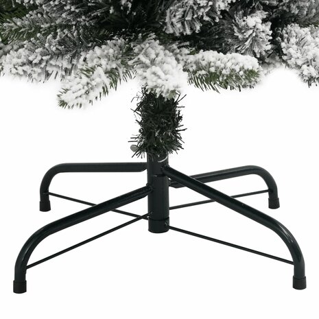 Kunstkerstboom met sneeuw smal 210 cm PVC en PE 6