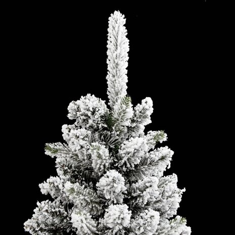 Kunstkerstboom met sneeuw smal 210 cm PVC en PE 7