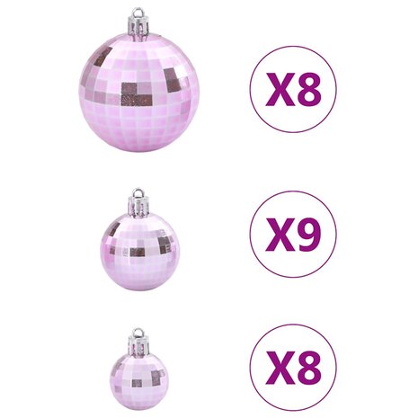 Kerstballen 100 st Ø3/4/6 cm roze 5