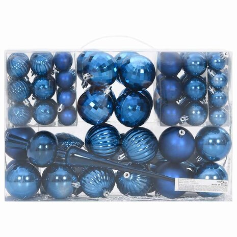 Kerstballen 98 st Ø3/4/6 cm blauw 10