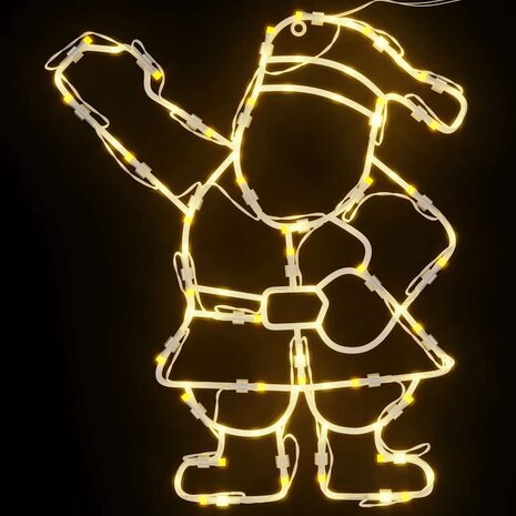 Kerstverlichting silhouet van de kerstman2 st 35 LEDs warm wit 5