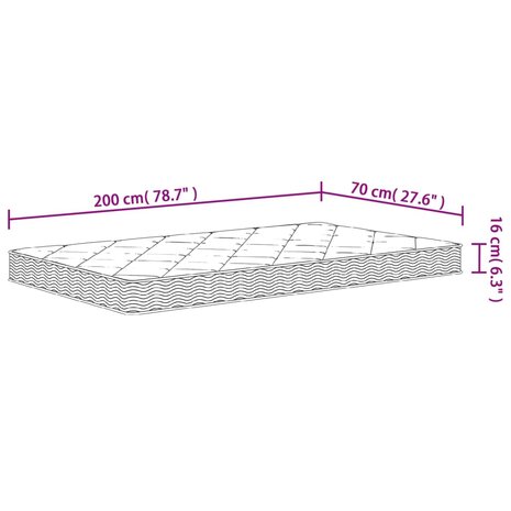 Schuimmatras middelzacht 70x200 cm 9