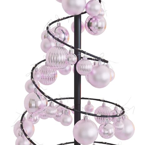 Kerstboom lichtkegel met kerstballen 80 LED&apos;s warmwitte 120 cm 9