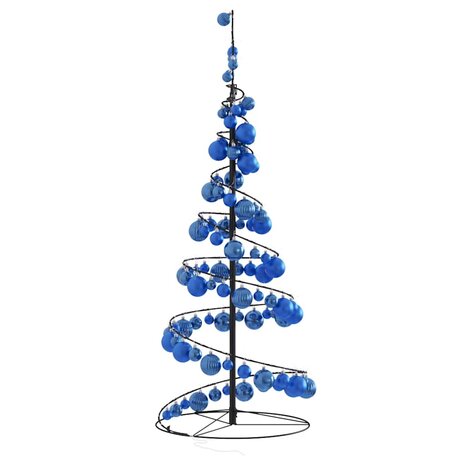 Kerstboom lichtkegel met kerstballen 80 LED&apos;s warmwitte 120 cm 4