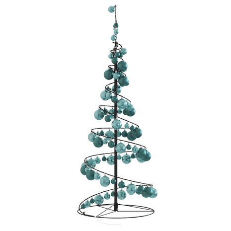 Kerstboom lichtkegel met kerstballen 80 LED&apos;s warmwitte 120 cm 4