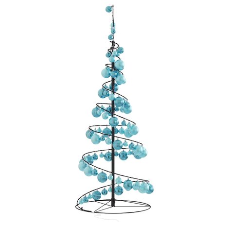 Kerstboom lichtkegel met kerstballen 80 LED&apos;s warmwitte 120 cm 4